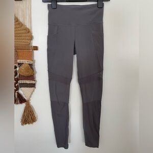 Athleta Grey Leggings with Mesh